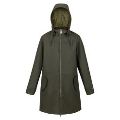Kurtka turystyczna damska Fantina Regatta parka z kapturem. Brązowe parki damskie Regatta, na zimę, bez wzorów, z materiału, z kapturem. Za 363.20 zł.