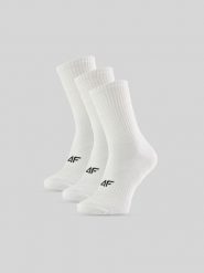 4F Skarpetki długie (3-pack) męskie - białe 43-46. Białe skarpety męskie 4F, bez wzorów, z bawełny. Za 59.99 zł.