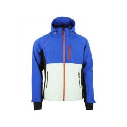 Kurtka Peak Mountain Shoftshell. Białe kurtki męskie Peak Mountain, bez wzorów, sportowe, bez kaptura. W wyprzedaży za 436.00 zł.