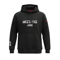 Bluza z kapturem Mizuno Fuji. Czarne bluzy damskie Mizuno, bez wzorów, sportowe, bez ramiączek, z kapturem. Za 760.00 zł.