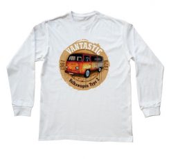VW T2 — bluzka z długim rękawem. Białe bluzki damskie nikiniki, s, bez wzorów, z bawełny, wakacyjne, bez kołnierzyka, bez ramiączek. W wyprzedaży za 75.65 zł.