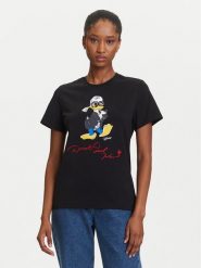 KARL LAGERFELD T-Shirt A3W17090 Czarny Regular Fit. Czarne t-shirty damskie KARL LAGERFELD, xs, bez wzorów, z bawełny, bez kołnierzyka, bez ramiączek. Za 269.99 zł.