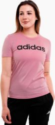 Adidas Koszulka damska adidas Loungwear Essentials Slim Logo Tee różowa HD1681 S. Czerwone bluzki damskie Adidas, s, bez wzorów, bez kołnierzyka, bez ramiączek. Za 73.76 zł.