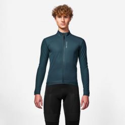 Kurtka zimowa rowerowa szosowa Van Rysel Racer 2. Brązowe kurtki męskie VAN RYSEL, na zimę, m, bez wzorów, bez kaptura, rowerowe. Za 229.99 zł.