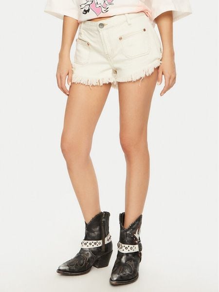 One Teaspoon Szorty jeansowe Retro Dukes 26801 Écru Regular Fit. Szorty damskie One Teaspoon, bez wzorów, z bawełny, retro. Za 289.99 zł.