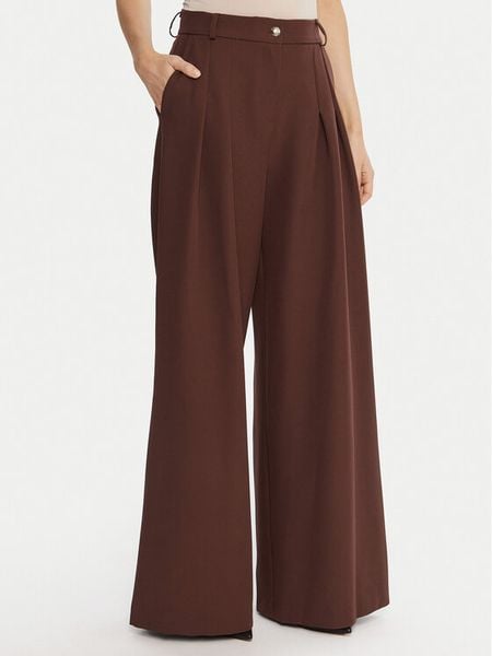 Maryley Spodnie materiałowe 25IB579/43CO Brązowy Regular Fit. Brązowe spodnie materiałowe damskie Maryley, bez wzorów, z materiału. Za 299.99 zł.