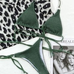 Bikini wiązane z kółeczkami plażowe regulowane Yablena. Czarne bikini Intica, bez wzorów. Za 149.00 zł.