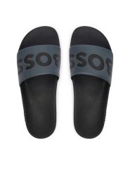 BOSS Klapki Aryeh 50536835 Szary ciemny. Szare klapki męskie Boss, bez wzorów, z syntetyku, bez zapięcia. Za 229.99 zł.