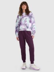 4F Spodnie dresowe joggery damskie - fioletowe XL. Fioletowe spodnie dresowe damskie 4F, bez wzorów, z bawełny, sportowe. W wyprzedaży za 139.99 zł.