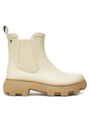 Tommy Hilfiger Kalosze Rubber Flag Cleated FW0FW08637 Beżowy. Brązowe kalosze damskie Tommy Hilfiger, bez wzorów, z gumy, bez zapięcia. Za 379.99 zł.