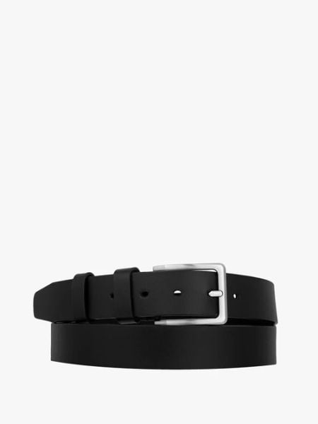 Czarny pasek ze skóry licowej. Czarne paski męskie Brawo sp. z o.o., z denimu, klasyczne. Za 129.99 zł.