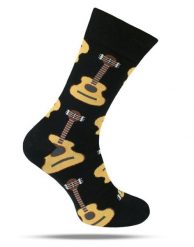 Tematyczne Skarpetki Bawełniane - Gitara Akustyczna. Żółte skarpety męskie His Story, bez wzorów, z bawełny. Za 34.99 zł.