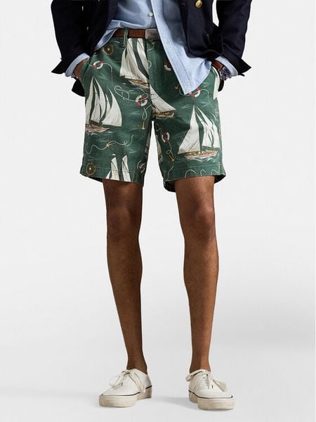 Polo Ralph Lauren Szorty materiałowe 710972102001 Zielony Regular Fit. Zielone szorty męskie Polo Ralph Lauren, bez wzorów, z bawełny. Za 739.99 zł.