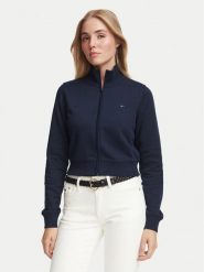 Tommy Jeans Bluza Flag DW0DW23535 Granatowy Slim Fit. Niebieskie bluzy damskie Tommy Jeans, l, bez wzorów, z bawełny, bez ramiączek, bez kaptura. Za 369.99 zł.