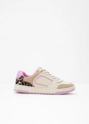Sneakersy ze zwierzęcymi wzorami. Brązowe obuwie sportowe damskie bonprix, bez wzorów, bez zapięcia. Za 127.99 zł.