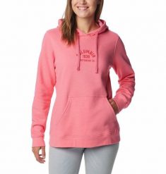 Bluza Sportowa Columbia Trek Graphic Hoodie Damska. Czerwone bluzy damskie Columbia, s, bez wzorów, z bawełny, eleganckie, bez ramiączek, z kapturem. Za 225.99 zł.