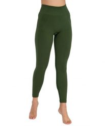 Legginsy damskie z wysokim stanem Brubeck CASUAL. Zielone legginsy damskie Brubeck, bez wzorów, z dzianiny. Za 169.00 zł.