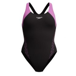 Strój kąpielowy damski Speedo HyperBoom Racerback. Czarne stroje kąpielowe damskie Speedo, l, bez wzorów. Za 219.99 zł.