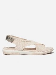 Sandały damskie TBS Jazzfit. Brązowe sandały damskie TBS, bez wzorów, z materiału, bez obcasa, bez zapięcia. Za 364.00 zł.