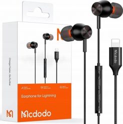 Słuchawki Mcdodo Mcdodo Słuchawki Z Mikrofonem Dokanałowe Lightning, Czarne. Czarne słuchawki dokanałowe Mcdodo. Za 67.98 zł.