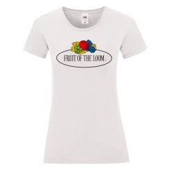 Damska Koszulka Z Logo W Stylu Vintage. Czarne bluzki damskie fruit of the loom, l, bez wzorów, sportowe, bez kołnierzyka, bez ramiączek. Za 48.99 zł.