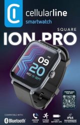 Cellularline Bluetooth Smartwatch ION PRO SQUARE Black. Czarne zegarki smartwatch Cellular Line, bez wzorów. Za 189.79 zł.
