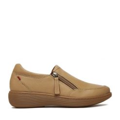 Półbuty Go Soft. Brązowe półbuty damskie GO SOFT, bez wzorów, bez obcasa, bez zapięcia. Za 229.99 zł.