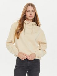 Tommy Hilfiger Bluza WW0WW41245 Beżowy Relaxed Fit. Brązowe bluzy damskie Tommy Hilfiger, xxl, bez wzorów, z bawełny, bez ramiączek, bez kaptura. Za 289.99 zł.