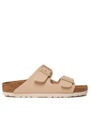 Birkenstock Klapki Arizona Birko-Flor 1027723 Beżowy. Brązowe klapki męskie Birkenstock, bez wzorów, ze skóry, bez zapięcia. Za 299.99 zł.
