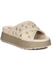 Liu Jo Klapki Frida 30 SA4147 EX014 Beżowy. Brązowe klapki damskie Liu Jo, bez wzorów, z tworzywa sztucznego, bez obcasa, bez zapięcia. Za 429.99 zł.