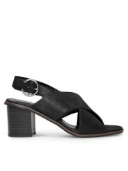 Lasocki Sandały WB-MIMI-04 Czarny. Czarne sandały damskie Lasocki, bez wzorów, ze skóry, bez obcasa, na słupku, bez zapięcia. Za 199.99 zł.