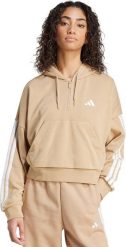 Adidas Bluza damska Essentials 3-Stripes French Terry Hoodie Quarter Zip beżowa JX7676 2XL. Brązowe bluzy damskie Adidas, xl, bez wzorów, bez ramiączek, bez kaptura. Za 258.56 zł.