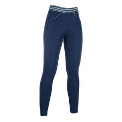 Damskie legginsy jeździeckie z pełną przyczepnością HKM Pull on. Niebieskie legginsy damskie HKM, bez wzorów. Za 314.50 zł.