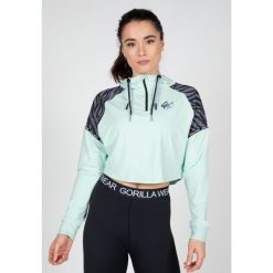 Zion Cropped Bluza z kapturem - Zielony. Zielone bluzy damskie GORILLA WEAR, na zimę, bez wzorów, bez ramiączek, z kapturem. Za 270.50 zł.