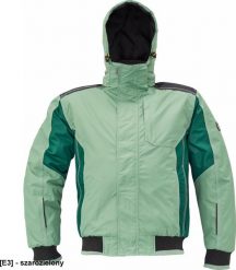 CERVA DAYBORO pilot kurtka - męska kurtka pilotka, odpinany kaptur, polar kołnierz i w kapturze, odblaskowe elementy, 100% poliester - szarozielony S. Szare kurtki męskie CERVA, m, bez wzorów, z polaru, bez kaptura. Za 249.35 zł.