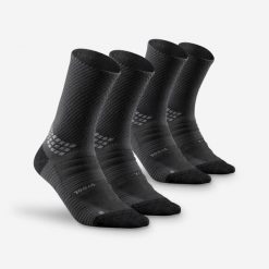 Skarpety turystyczne Hike 900 długie x2. Szare skarpetki damskie QUECHUA, bez wzorów, z elastanu. Za 79.99 zł.