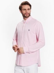 Polo Ralph Lauren Koszula 710654408101 Różowy Slim Fit. Czerwone koszule męskie Polo Ralph Lauren, m, bez wzorów, z bawełny, bez kołnierzyka, bez ramiączek. Za 599.99 zł.