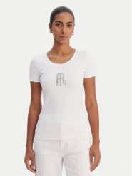 Fracomina T-Shirt FP26ST3001J42701 Biały Slim Fit. Białe t-shirty damskie Fracomina, xs, bez wzorów, z syntetyku, bez kołnierzyka, bez ramiączek. Za 239.99 zł.