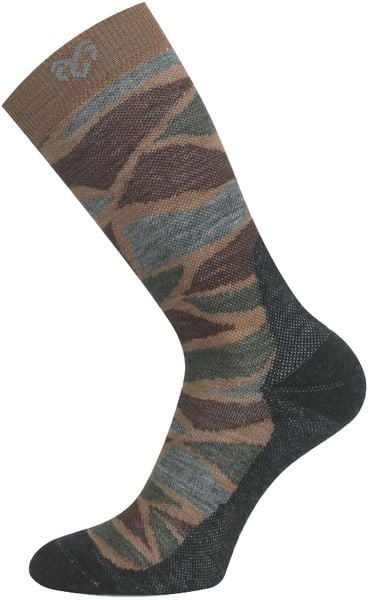 Skarpety merino WLJ. Brązowe skarpetki damskie LASTING, bez wzorów, z elastanu. Za 49.10 zł.