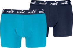 Puma Bokserki męskie Puma Elements Basic 2P niebieskie,granatowe 938753 08 2XL. Niebieskie bokserki męskie Puma, bez wzorów. Za 67.49 zł.