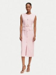 Rinascimento Sukienka koktajlowa CFC0020278002 Różowy jasny Slim Fit. Czerwone sukienki damskie Rinascimento, xs, bez wzorów, z syntetyku, wizytowe, bez kołnierzyka, bez ramiączek. Za 709.99 zł.