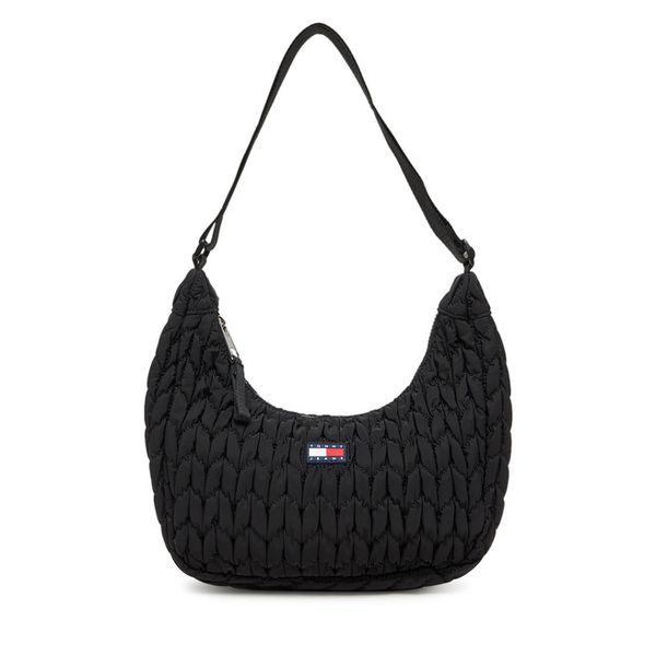 Torebka Tommy Jeans. Czarne listonoszki damskie Tommy Jeans, bez wzorów, z jeansu, bez dodatków. Za 229.99 zł.