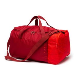 Torba sportowa Decathlon Essential 35 l. Brązowe torby podróżne damskie Decathlon, bez wzorów, z materiału, na ramię. Za 39.99 zł.
