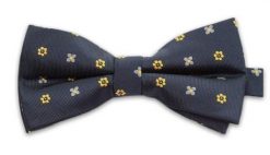 Granatowa Mucha w Drobne Kolorowe Kwiatki, Kwiaty, Męska. Niebieskie krawaty i muchy Vernon, bez wzorów, eleganckie. Za 29.00 zł.
