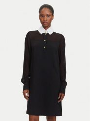 KARL LAGERFELD Sukienka koszulowa A3W13020 Czarny Regular Fit. Czarne sukienki damskie KARL LAGERFELD, bez wzorów, z wiskozy, bez kołnierzyka, bez ramiączek, koszulowe. Za 939.99 zł.