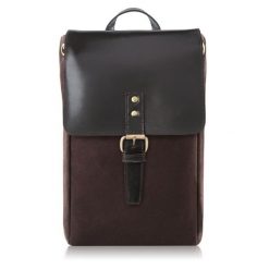 Plecak vintage PAOLO PERUZZI SI-04-BR brązowy. Brązowe plecaki damskie Paolo Peruzzi, bez wzorów, z materiału, vintage. Za 129.99 zł.