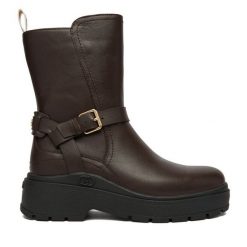 Botki Liu Jo. Brązowe botki damskie Liu Jo, bez wzorów, bez obcasa, na płaskiej podeszwie, bez zapięcia. Za 649.99 zł.