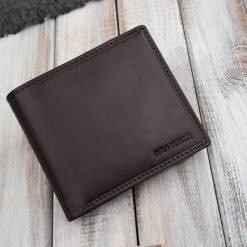 Brązowy portfel męski skórzany smukły poziomy Paolo Peruzzi AL-17-BR. Brązowe portfele męskie Paolo Peruzzi, bez wzorów, ze skóry. Za 59.00 zł.