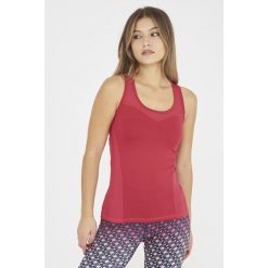 Top fitness damski ZERL amarena. Czerwone topy damskie ELPLAYER, bez wzorów, z elastanu, sportowe, bez kołnierzyka, bez ramiączek. Za 69.00 zł.