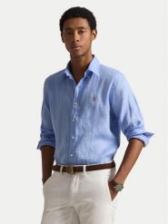 Polo Ralph Lauren Koszula 710968915504 Niebieski Regular Fit. Niebieskie koszule męskie Polo Ralph Lauren, m, bez wzorów, ze lnu, bez kołnierzyka, bez ramiączek. Za 779.99 zł.